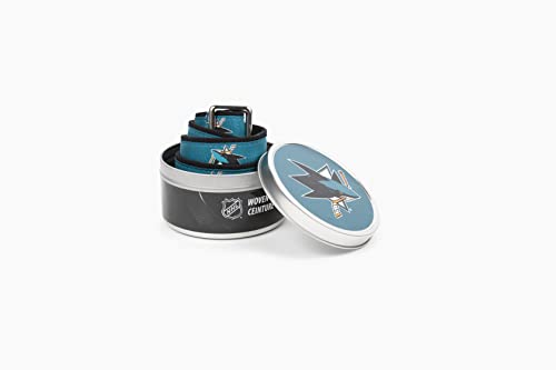 GELLS San Jose Sharks NHL Hockey Belt Officially Licensed With Stainless Steel Buckle And Logo Tin For Youth