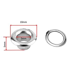 100 Sets Metal Eyelets Grommet Kit,5Mm Hole Grommets Eyelets For Canvas Clothes And Leather Diy Craft,2 Colors(Silver) #TOP1