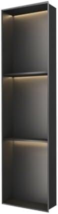 Niche de douche encastrée LED en acier inoxydable noir 90x28cm
