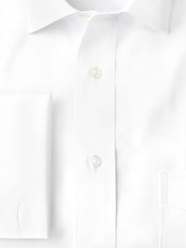 Paul Fredrick Men's Non-Iron Cotton Pinpoint Spread Collar Dress Shirt3