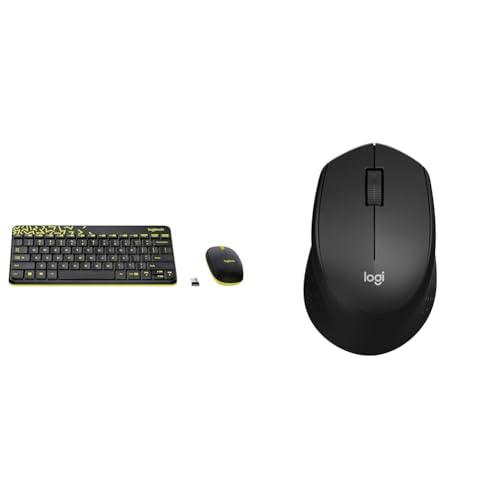 Image of Logitech MK240 Nano Wireless USB Keyboard and Mouse Set, 12 Function Keys 2.4GHz Wireless, 1000DPI,