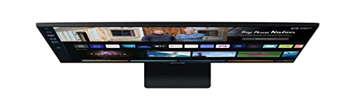 Samsung M5 Smart Monitor S32BM501EU, 32 Zoll, VA-Panel, Bildschirm mit Lautsprechern, Full HD-Auflösung, Bildwiederholrate 60 Hz, 3-seitig fast rahmenloses Design, Smart TV Apps mit Fernbedienung, Weiß