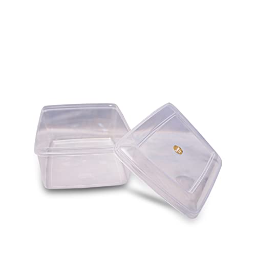 Image of Sthavir Premium Rectangle Plastic Storage Boxes, Transparent Containers, Medium Boxes for Jewellery /Medicines /Stationery /Cosmetics / Accessories (LXBXH- 22 x 17 x 9 cm) (Pack of 3) (Size No. - 5)