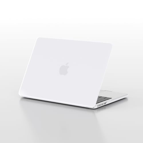 eleger Cover compatibile con MacBook Air 13' M5 A3449 M4 A3240 M3 A3113 M2 A2681 con display da 13,6 pollici, versione 2026 2025 2024 2022, Custodia protettiva rigida, Bianco opaco