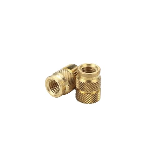Kangsiyu 50pcs Double Twill Knurled Brass Injection Nut Brass Hot Melt Inset Nuts Heating Molding Copper Thread Inserts Nut M4(M4 X D7.0 X L5.5)