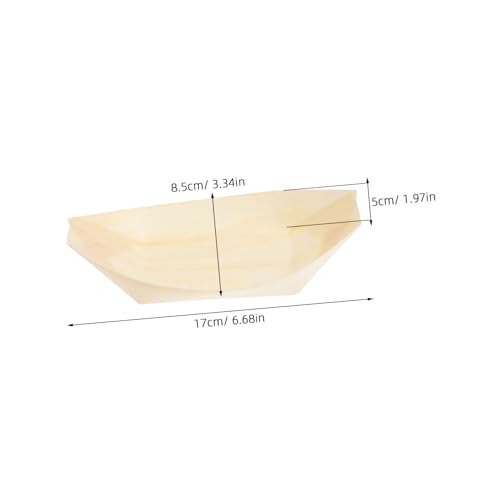 100 platos desechables para sushi de madera sintética miniatura 2