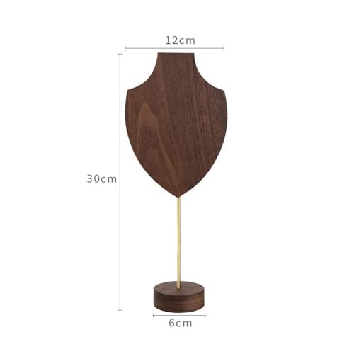 Porte bijoux en noyer demi-forme grand modèle pour collier