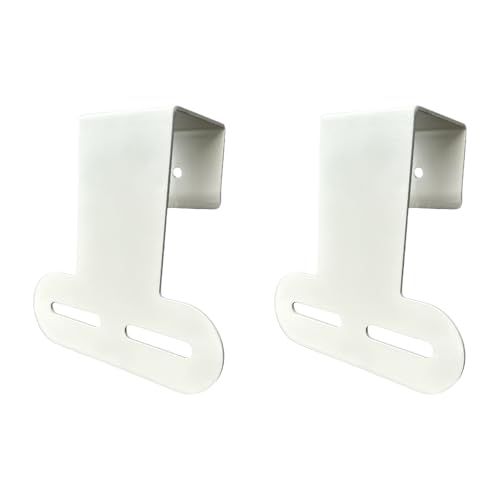 Homelogix Solar LED Light Mounting Fence Bracket – Powder-Coated Aluminum, Weather-Resistant Outdoor Hanger, Panel Hook, and Sign Mount (2 Pack, Almond)