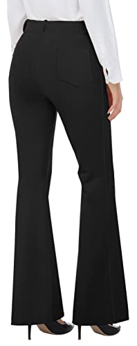 Mirity Women's Bootcut Yoga Dress Pants For Business With Belt Loop Pockets And Anti-Slip Silicone 32" Color Black Size Large #TOP1