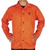Weldas 30" Cotton Jacket, Flame Retardant, Spatter Guard, Safety Orange, Medium