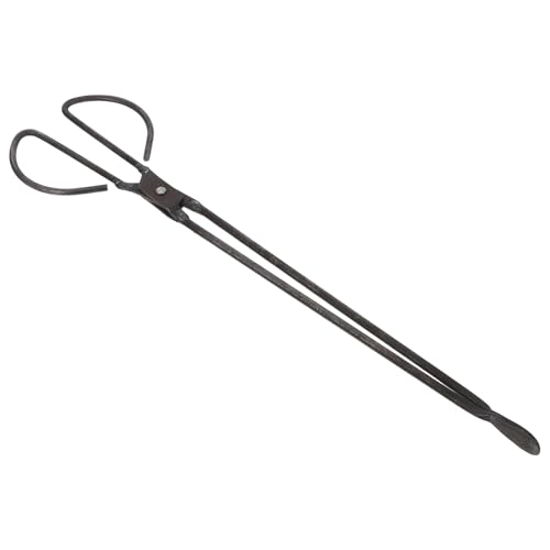Homoyoyo Pince à Cheminée à Tête Plate en Acier 48 CM – Pince à Bois de Chauffage Robuste pour Briquettes de Charbon en Nid D’Abeille Ramassage Sécurisé des Bûches et Déchets de Bois pour