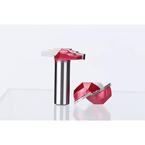 HUHAO Grooving Router Bits 1/2 Shank 44mm Cutting Diameter Router Bit Drawer and Cabinet Door Front Edging Classical Edge Treatment Router Bit for Window Cover