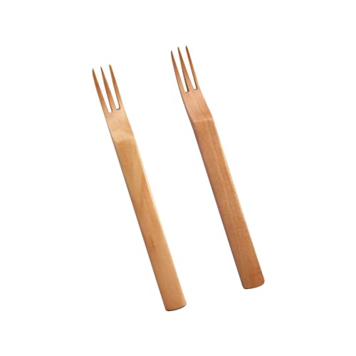 Fiskenet 10pcs Wooden Forks for Eating Spoon Biodegradable Eco Friendly Dinnerware Set (10pcs forks)