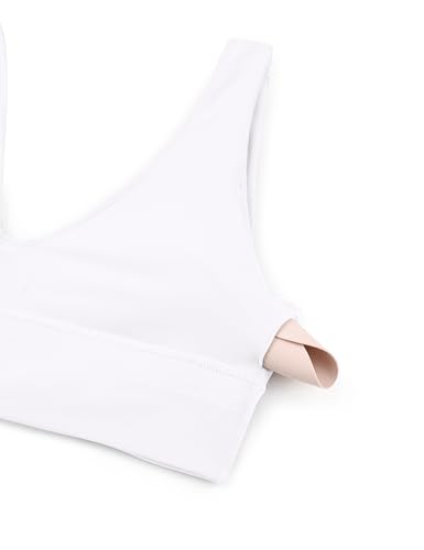 Image of CRZ YOGA Butterluxe V Neck Longline Sports Bra | Light Support, Removable Pads, Yoga, Extremely Soft, U Back, Wide Straps, for Women