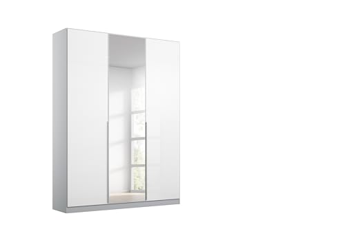 Rauch Möbel Alabama Drehtürenschrank Schrank Kleiderschrank Weiss Hochglanz/Grau mit Spiegel, 3-türig, Inklusive Zubehörpaket Classic, 2 Kleiderstangen, 7 Einlegeböden, BxHxT 136x229x54 cm Rauch Möbel Alabama Drehtürenschrank Schrank Kleiderschrank Weiss Hochglanz/Grau mit Spiegel, 3-türig, Inklusive Zubehörpaket Classic, 2 Kleiderstangen, 7 Einlegeböden, BxHxT 136x229x54 cm