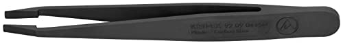 Pince à épiler ESD KNIPEX 92 09 04 en plastique anti-rayures à pointes émoussées