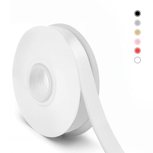 Geschenkband 10mm, 22M, Satinband, Ballonband, Stoff, dicke Bänder zum Basteln, Geburtstag, Muttertag, Vatertag, Weihnachten, Valentinstag, Hochzeit, Party, Verlobung