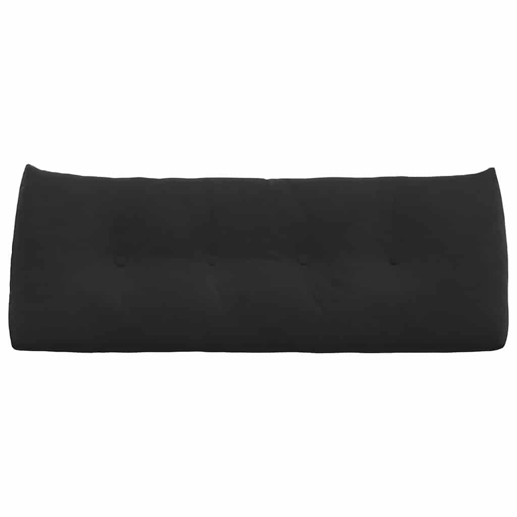 Rückenkissen Schwarz Samt 120 x 24 x 50 cm mit Polyesterfüllung ergonomisch abnehmbar rutschfest für Büro Sofa Bett Reisekissen vielseitig und weich stützend atmungsaktiv