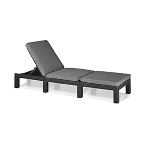 ALLIBERT Daytona Deluxe Chaise Longue, Plastique, Gris