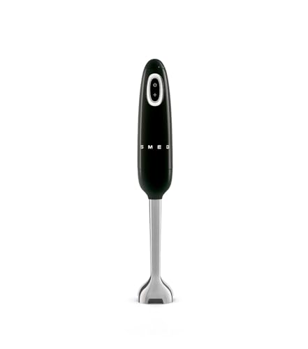 Smeg, Frullatore a Immersione HBF11BLEU, Funzione Turbo e Sistema di Taglio Flowblend, con Impugnatura Antiscivolo, Avvolgicavo Integrato, Accessori Non Inclusi, Potenza 700W, Nero