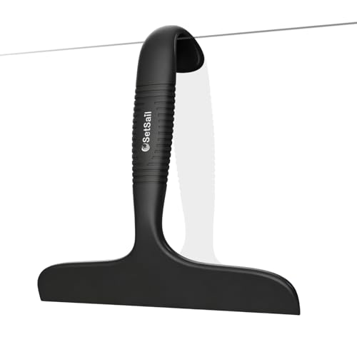 SetSail Shower Squeegee for Glass Doors,One-piece All Silicone Squeegee