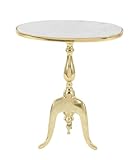 Deco 79 Aluminum Metal Side End Accent Table End Table with Marble Top, Side Table 19' x 12' x 22', Gold