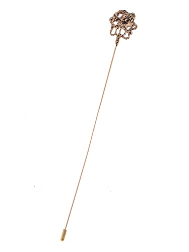 Alilang Retro Golden Hat Pin Hollow Out Design Long Stick