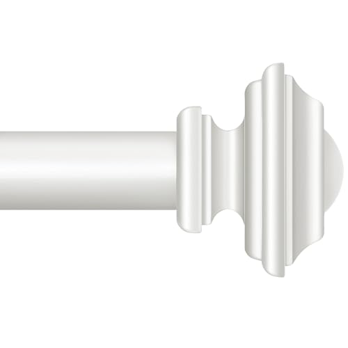 KAMANINA White Curtain Rod for Windows 72 to 144 Inch Long Heavy Duty Rods