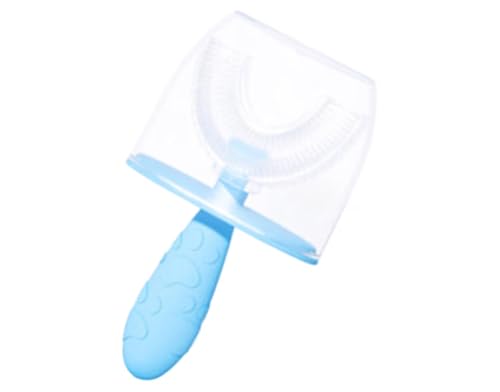 Cepillo de dientes de silicona en U manual manos libres para cuidado bucal infantil con estuche