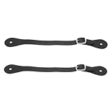 Veemoon Correas de Espuelas Ecuestres Ajustables de Cuero Negro, 2 Piezas para Botas de Montar, Correas Duraderas de Talón para Vaqueros y Jinetes en Actividades Ecuestres al Aire Libre