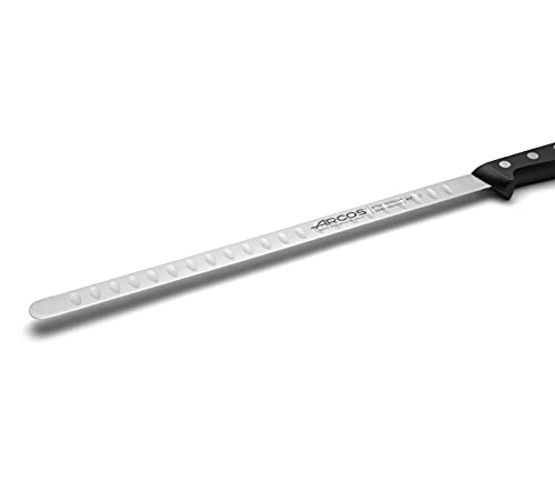 Foto von Arcos Lachs- und Fischmesser mit Edelstahlklinge 290 mm - Ergonomischer Griff aus Polyoxymethylen (POM), Lange und robuste Klinge mit Wellenschliff, Schneidet mühelos - Schwarz, Serie Universal