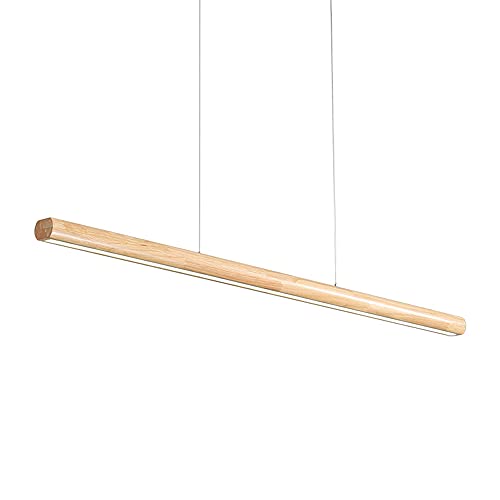 Lustre LED minimaliste en bois et acrylique 16W pour salle à manger