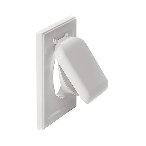 Image of NO-PEST VENT Dual Door Dryer Vent Cover 4 Inch Outdoor, Made in USA, Highest UV-Resistant Plastic, No Lint-Collecting Screen (White, 6 inch Plastic Vent No Collar)
