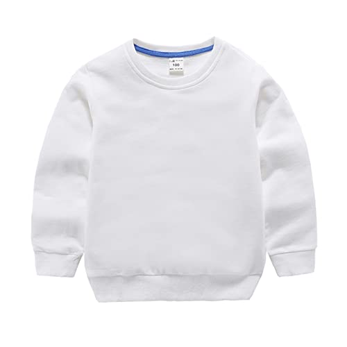 Betadog Childrens Big Boys Crewneck Sweatshirt Youth Crewneck Sweatshirt Boys Size 8 Long Sleeve (White, 7-8 Years)3