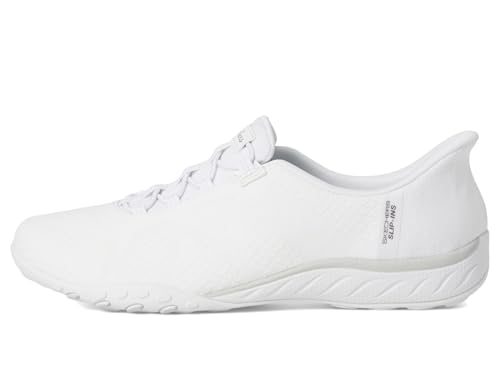 Skechers Modern Comfort Women's Women's Breathe Easy-Knitty Waves Hands Free Slip-Ins Sneaker, White, 6.54