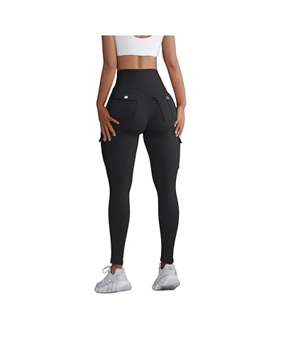 Women High Waist Cargo Leggings Workout Leggings Tummy Control Yoga Pants with Pocket4