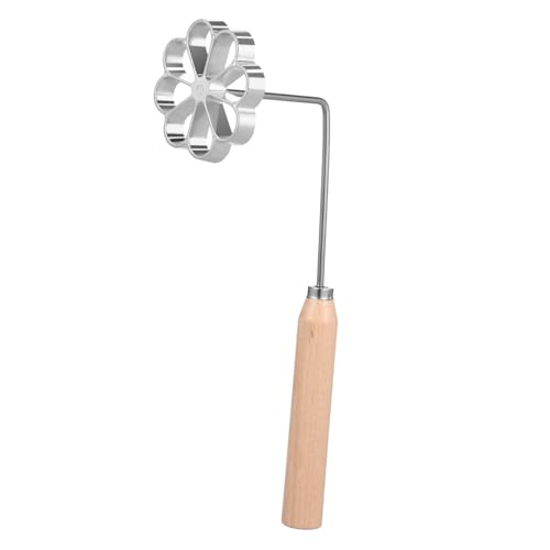 CLISPEED Molde Para Hornear Aluminio Redondo Manejar Oblea Pastelería De Celosía Silicio Horneando Moldes Molde Buñuelos Con Asa Fabricante De Rosetas Molde De Bocadillos De Bricolaje