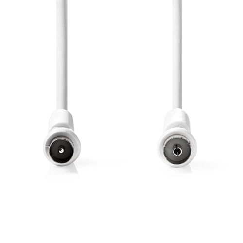 Câble coaxial Nedis 15m blanc avec fiche et prise IEC femelle 75 Ohm 120 dB