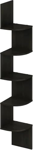 Image of OXMIC Corner Wall Mount Display Shelf, Corner Shelf for Living Room Decor, 5-Tier Floating Design, 17x17x108 cm, Decorative Storage for Home Office