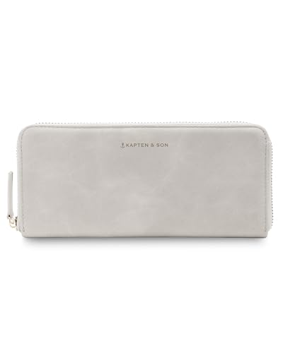 Grand portefeuille femme beige Louvre Oyster Kapten & Son 14 cartes