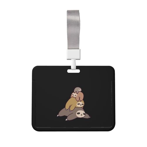 Idカードホルダー かわいい ナマケモノ 名札ケース ネームホルダー 社員証ケース Icカードケース 吊下げ名札 おしゃれ パスケース 首掛け 定期入れ 名刺入れ バッジホルダー 社員証 学生証 通勤 通学 贈り物