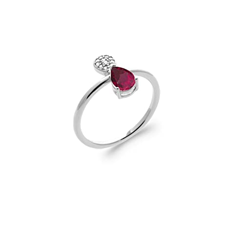 Bague en Argent 925 et Solitaire Goutte Rose Idée Cadeau Saint-Valentin