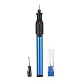 Aoresac Electric Micro Engraving Pen, Mini Engraver Machine Cordless DIY Carve Tools Graver Kit with Extra Tip Replacement for Jewellery Metal Glass Wood Ceramics Stone (Blue)