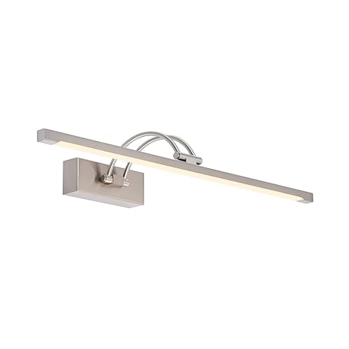 Lucande LED Bilderleuchte, Spiegelleuchte 53,6 cm Wandlampe nickel satiniert Wandleuchte 12W 3000K 1230lm Bilderlampe Flurbeleuchtung