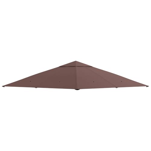 Outsunny Techo de Repuesto para Cenador 8 Orificios 3x3 m Café