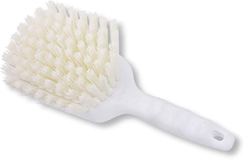 Image of SPARTA 40541EC02 Plastic Scrub Brush, Utility Brush, Kitchen Brush With Hanging Hole For Cleaning, 8 Inches, White