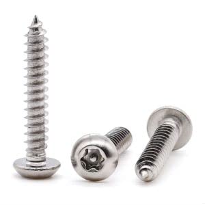 Glvaner M3 x 12mm (100 pcs) Button Head Torx Security Sheet Metal Screws, 304 Stainless Steel 18-8 Tamper Resistant Self Tapping Screws, Anti-Theft Tamper Proof Wood Screws with Bit T10