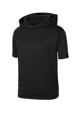SPORT-TEK Youth Sport-Wick Fleece Short Sleeve Hooded Pullover2
