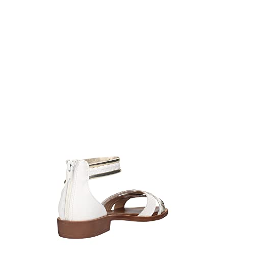 VALLEVERDE SANDALI DONNA 16035 IN PELLE BIANCO ORO...