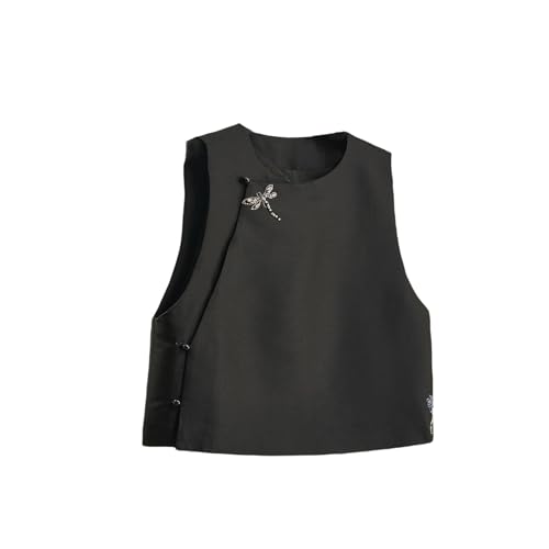 Chal de jacquard sin mangas negro para mujer: moda oriental y complementos de vestir de gala